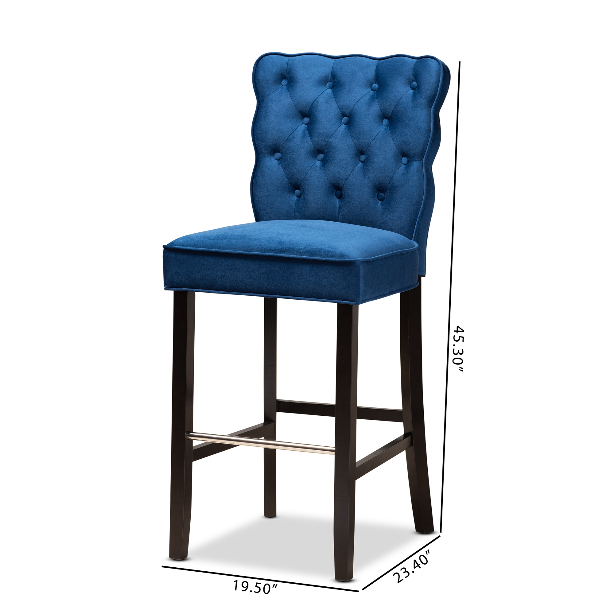 Navy blue fabric online bar stools